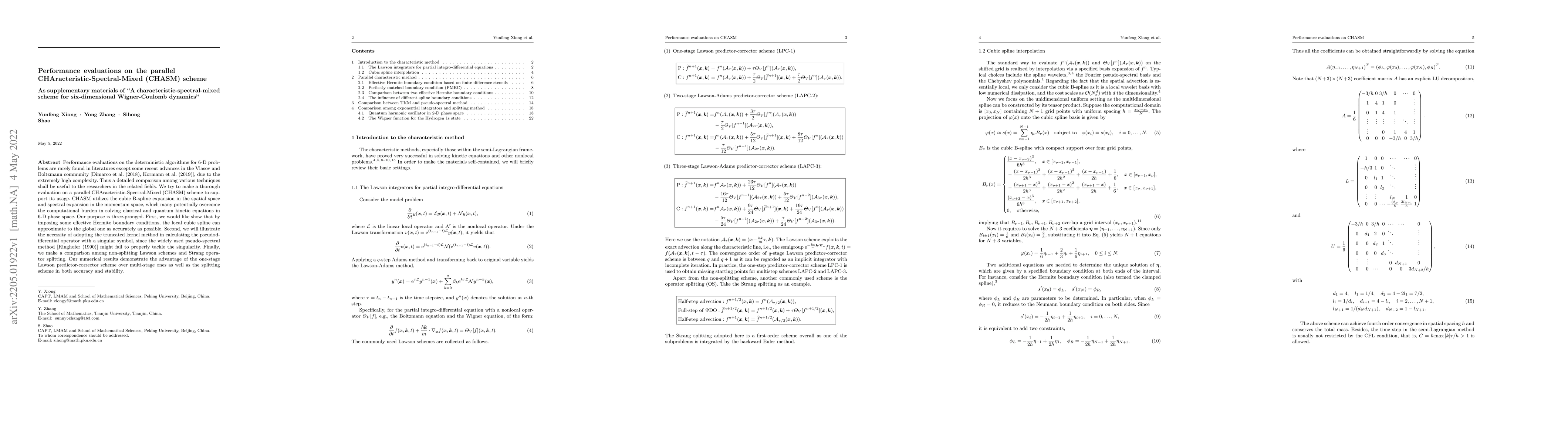 Thumbnail for Performance evaluations on the parallel CHAracteristic-Spectral-Mixed
  (CHASM) scheme