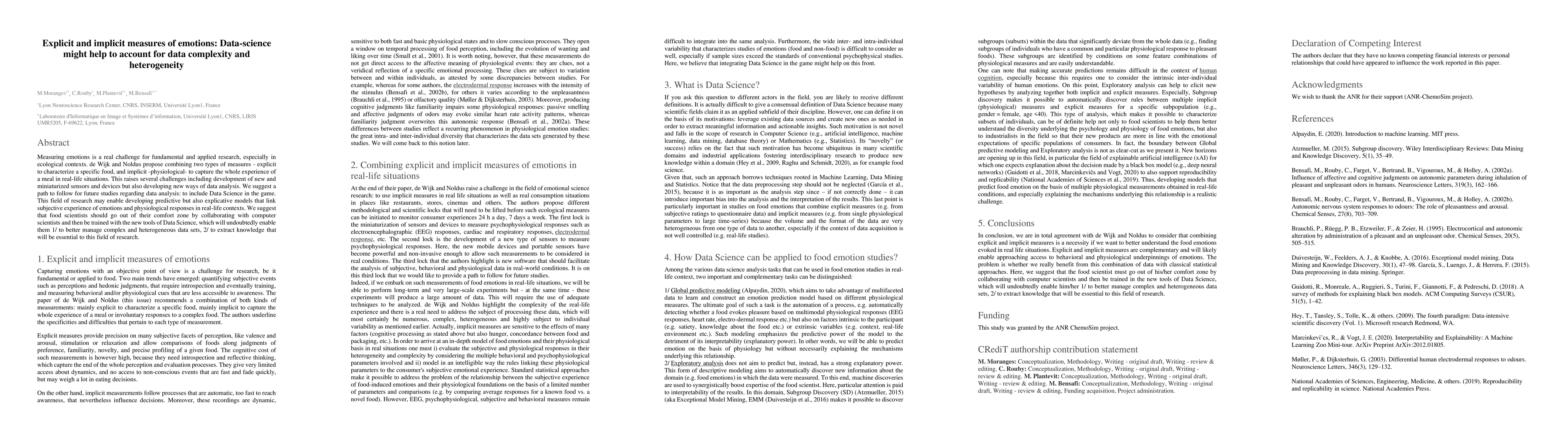 Thumbnail for Explicit and implicit measures of emotions: Data-science might help to
  account for data complexity and heterogeneity