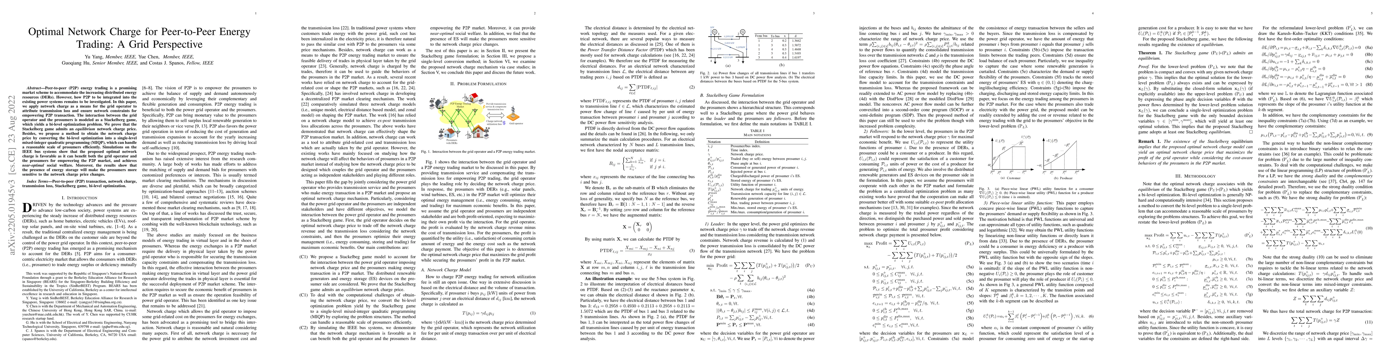Thumbnail for Optimal Network Charge for Peer-to-Peer Energy Trading: A Grid
  Perspective