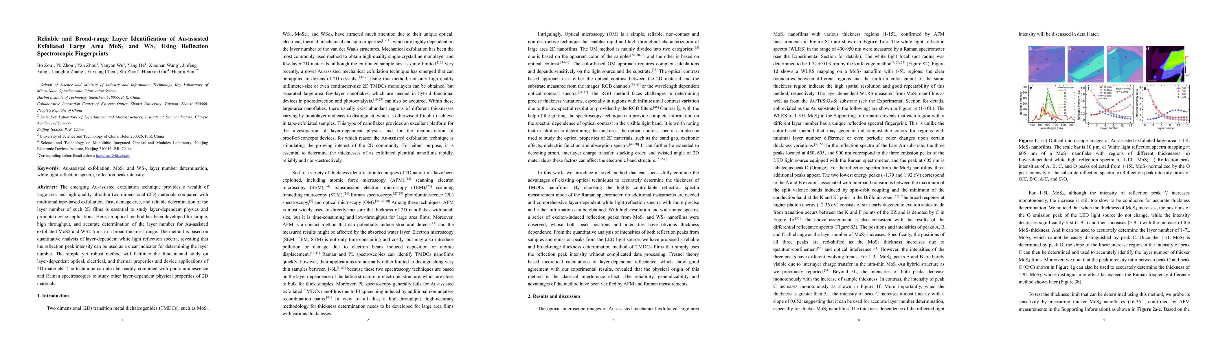 Thumbnail for Reliable and Broad-range Layer Identification of Au-assisted Exfoliated
  Large Area MoS$_2$ and WS$_2$ Using Reflection Spectroscopic Fingerprints