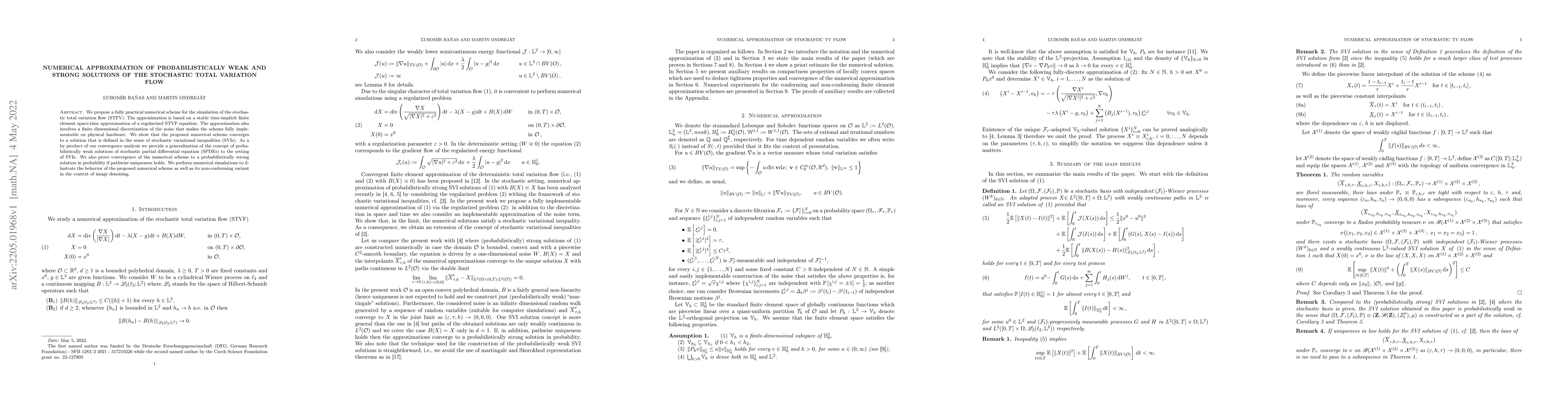 Thumbnail for Numerical approximation of probabilistically weak and strong solutions
  of the stochastic total variation flow