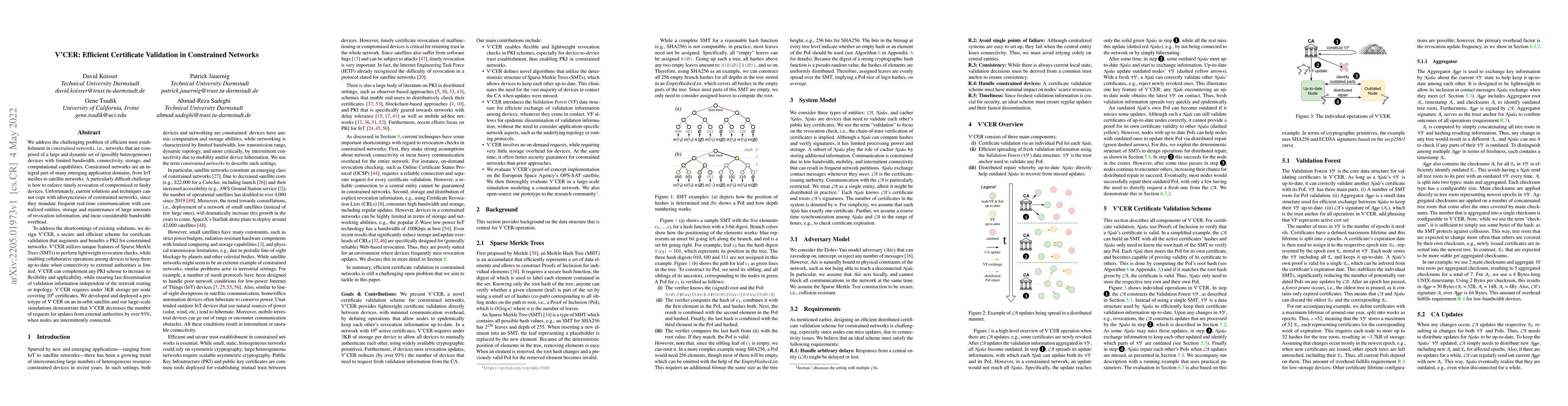 Thumbnail for V'CER: Efficient Certificate Validation in Constrained Networks
