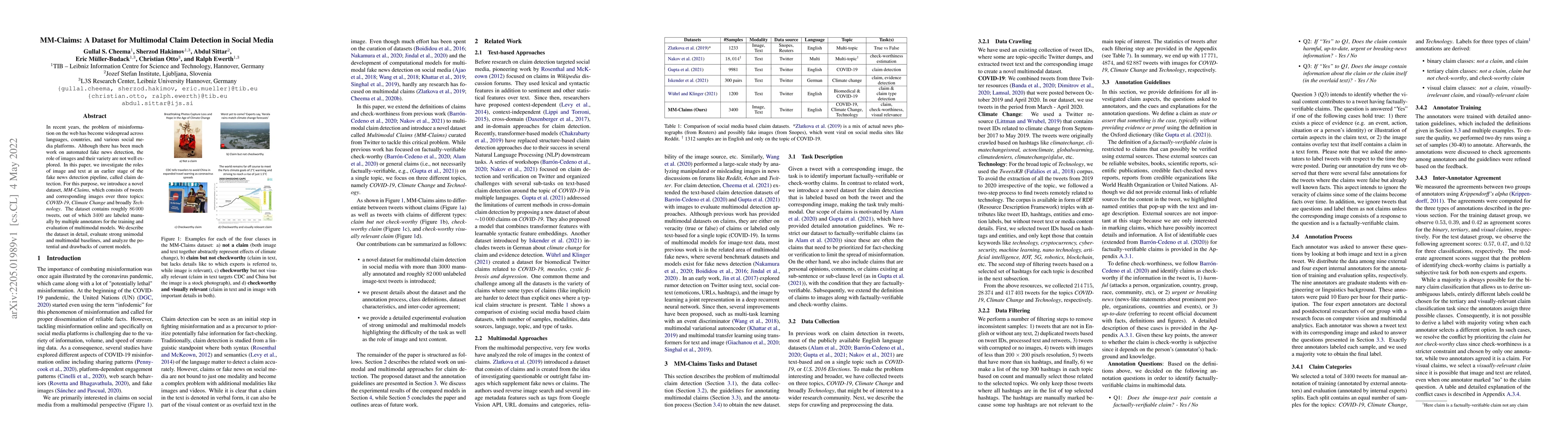 Thumbnail for MM-Claims: A Dataset for Multimodal Claim Detection in Social Media