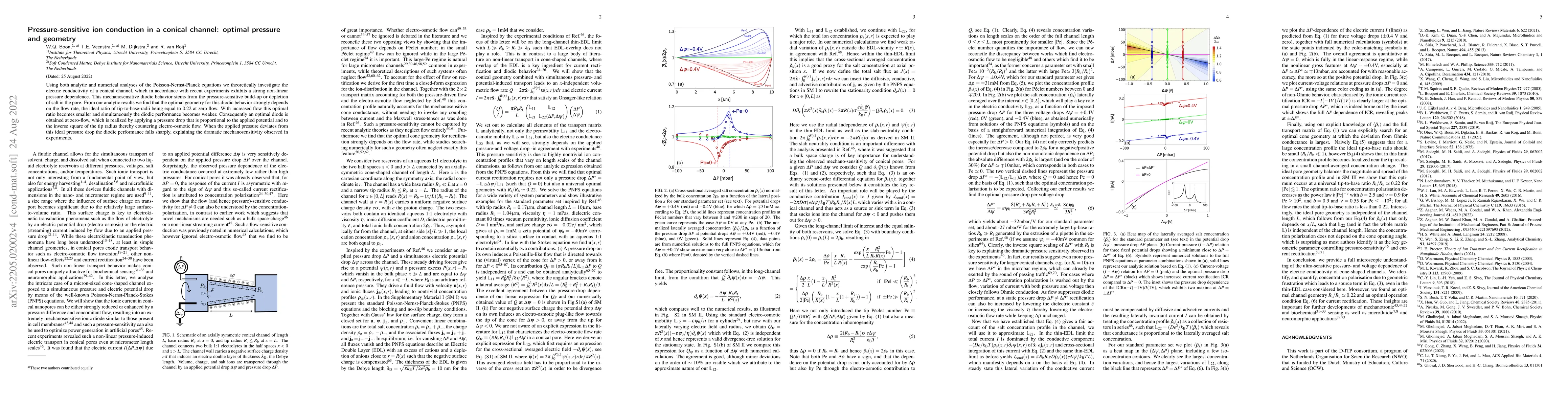 Thumbnail for Pressure-sensitive ion conduction in a conical channel: optimal pressure
  and geometry