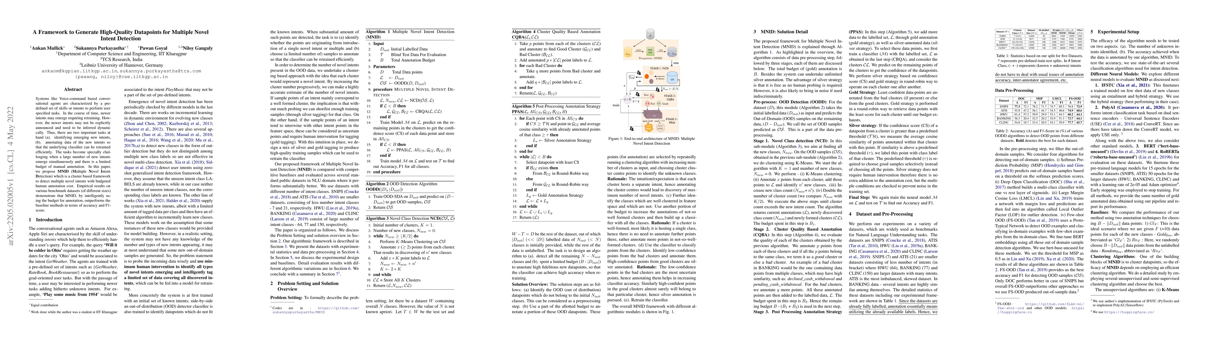 Thumbnail for A Framework to Generate High-Quality Datapoints for Multiple Novel
  Intent Detection