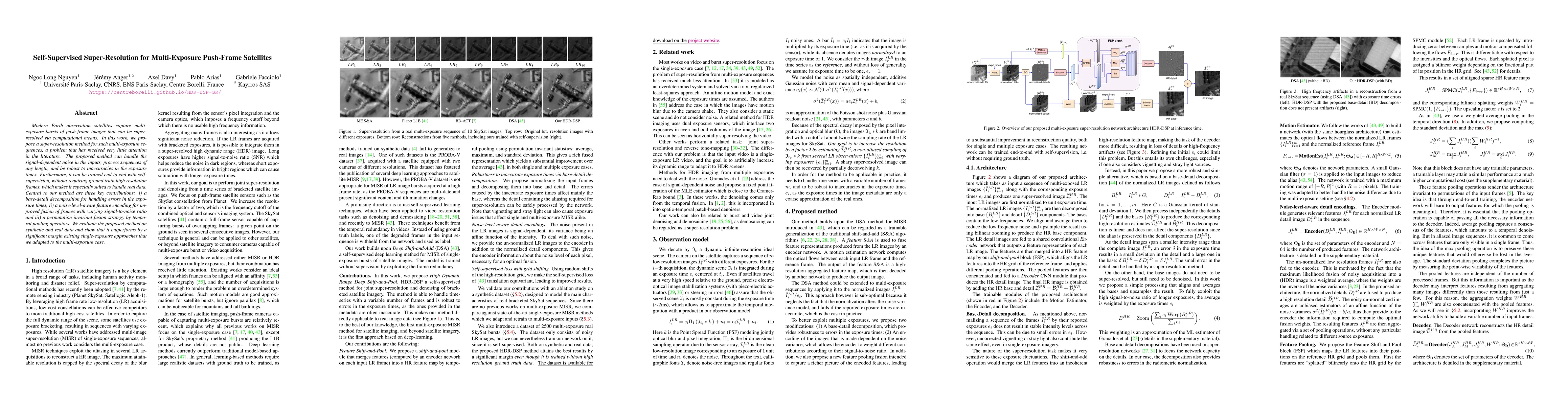 Thumbnail for Self-Supervised Super-Resolution for Multi-Exposure Push-Frame
  Satellites