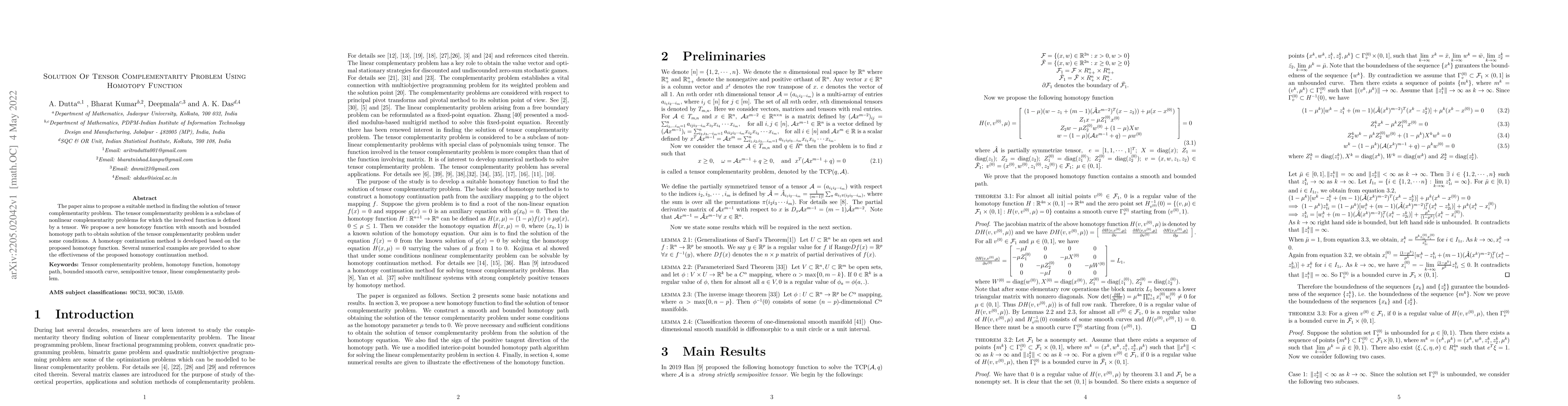 Thumbnail for Solution of Tensor Complementarity Problem Using Homotopy Function