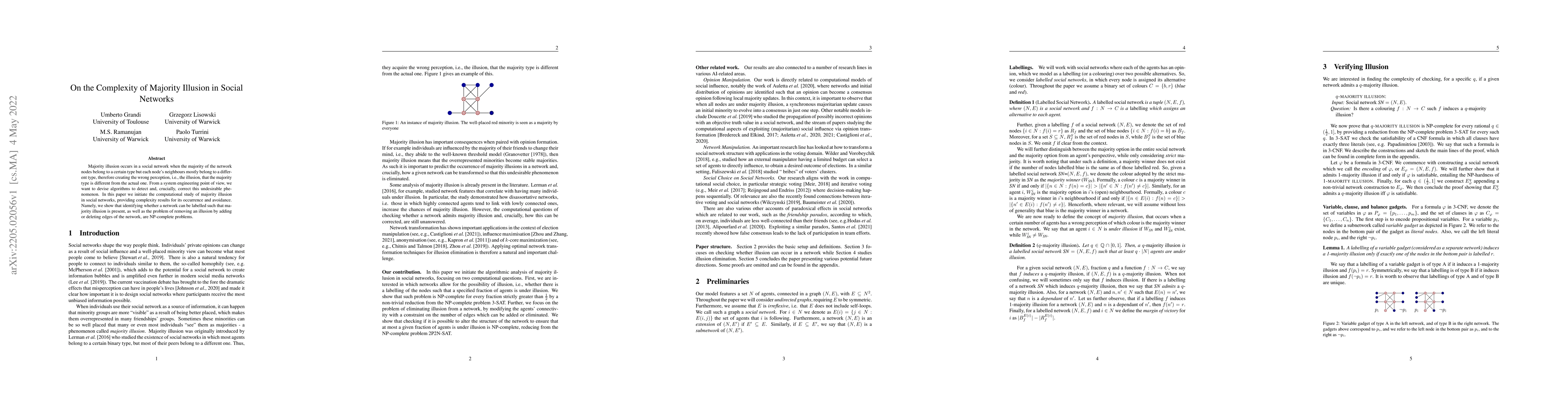 Thumbnail for On the Complexity of Majority Illusion in Social Networks
