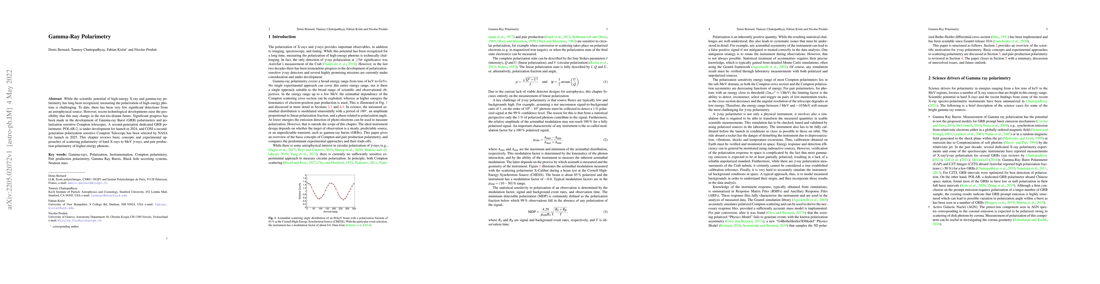 Thumbnail for Gamma-Ray Polarimetry