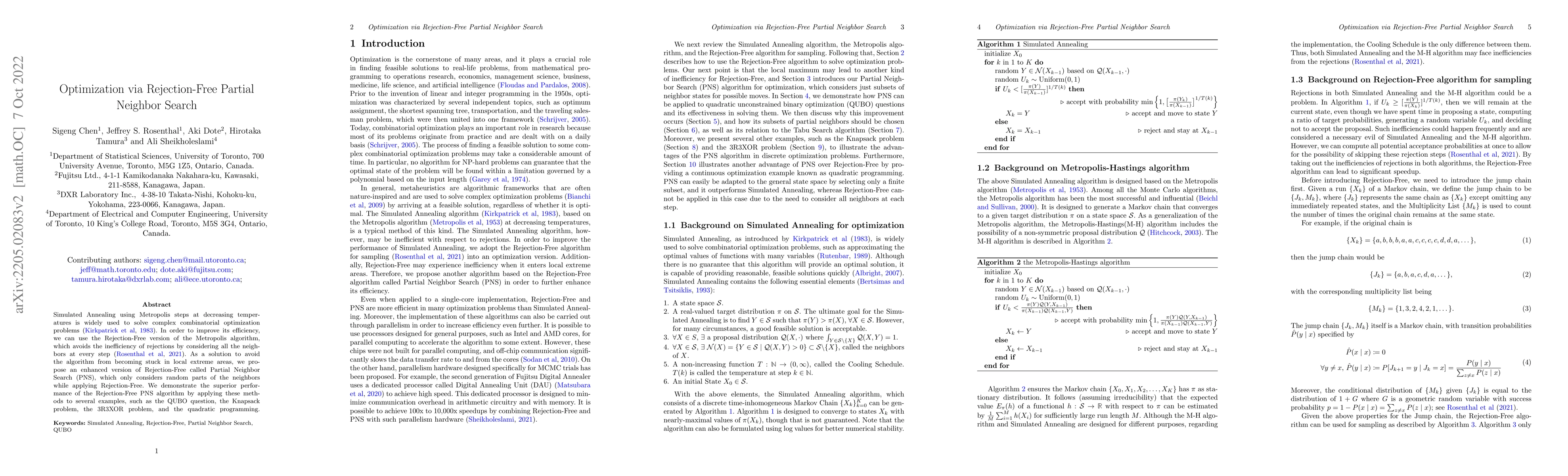 Thumbnail for Optimization via Rejection-Free Partial Neighbor Search