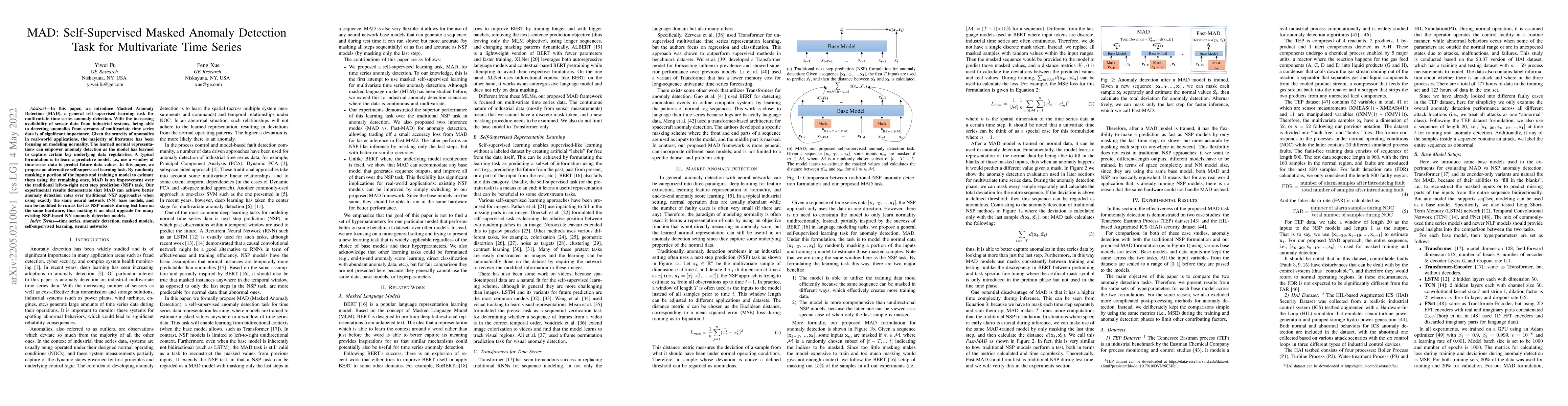 Thumbnail for MAD: Self-Supervised Masked Anomaly Detection Task for Multivariate Time
  Series