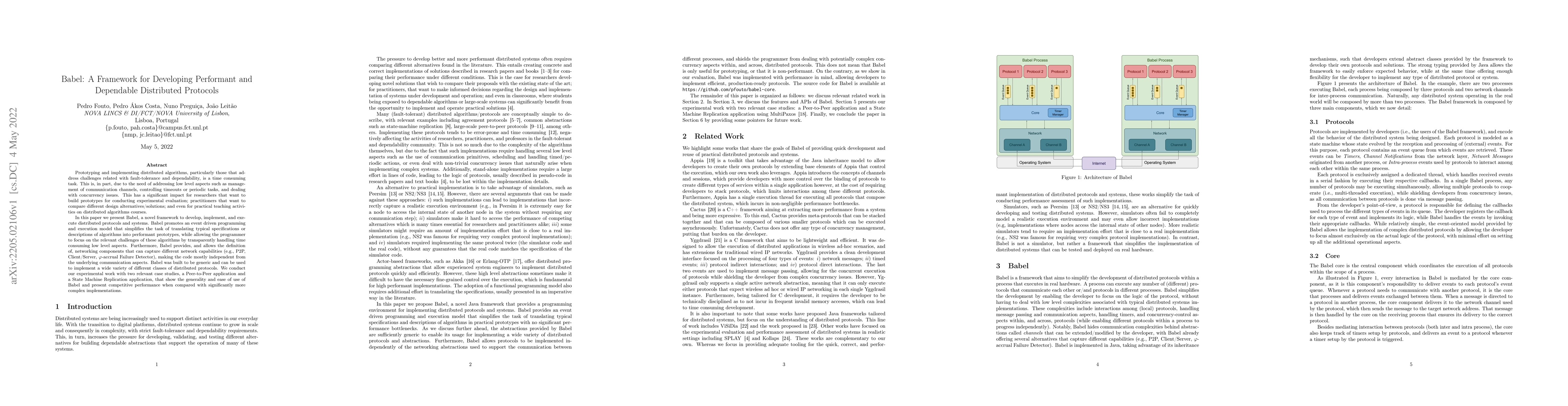 Thumbnail for Babel: A Framework for Developing Performant and Dependable Distributed
  Protocols