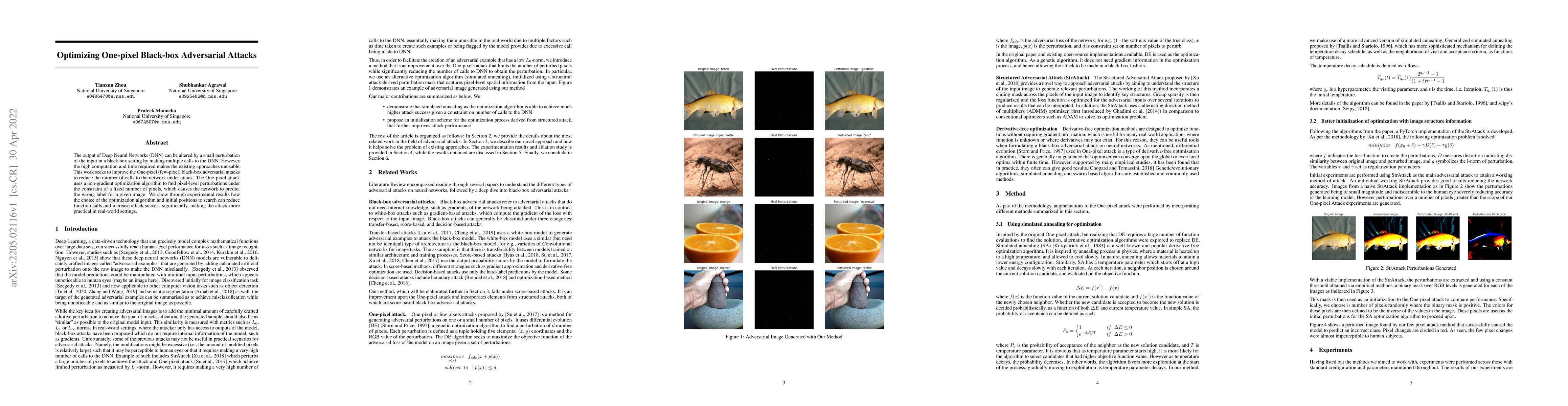 Thumbnail for Optimizing One-pixel Black-box Adversarial Attacks
