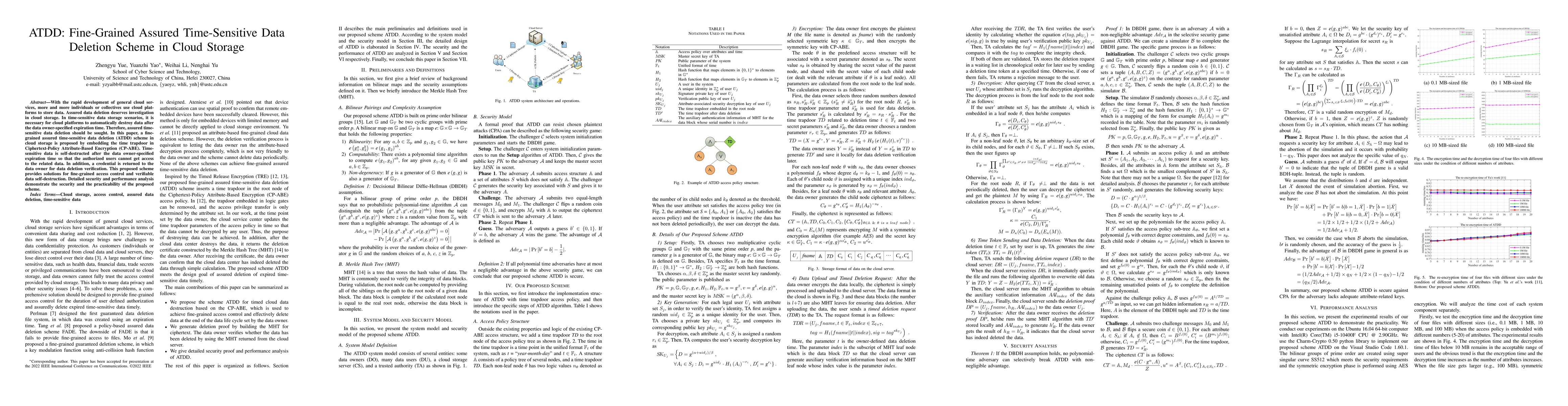 Thumbnail for ATDD: Fine-Grained Assured Time-Sensitive Data Deletion Scheme in Cloud
  Storage