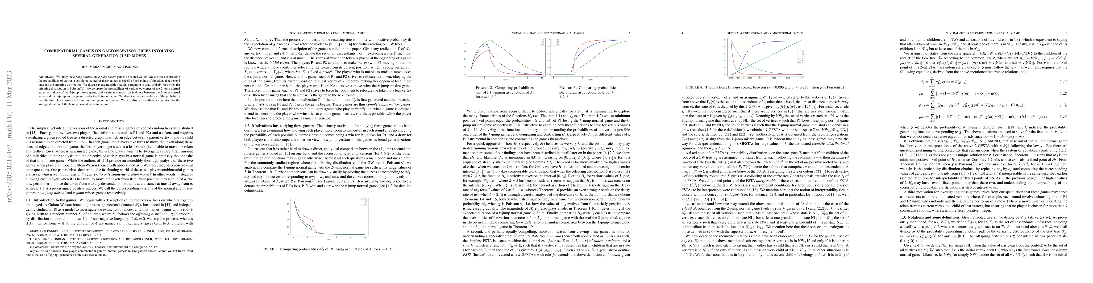 Thumbnail for Combinatorial games on Galton-Watson trees involving
  several-generation-jump moves