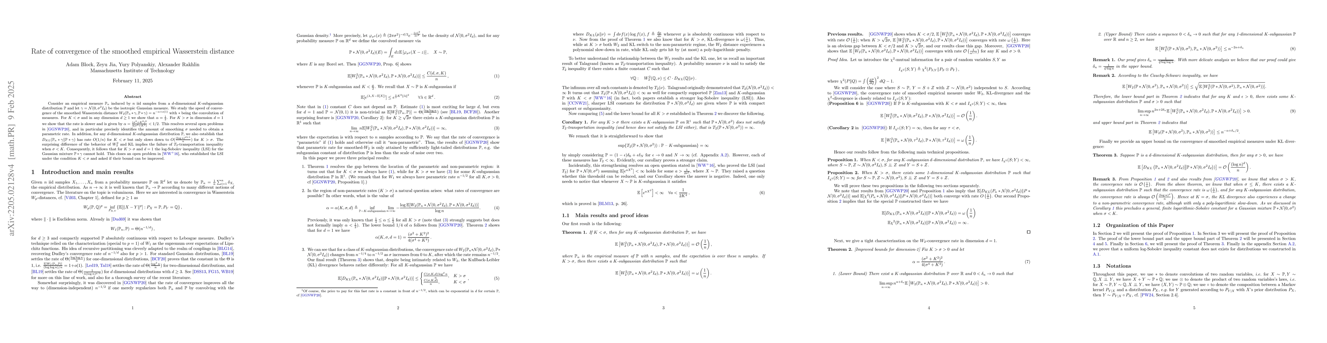 Thumbnail for Rate of convergence of the smoothed empirical Wasserstein distance