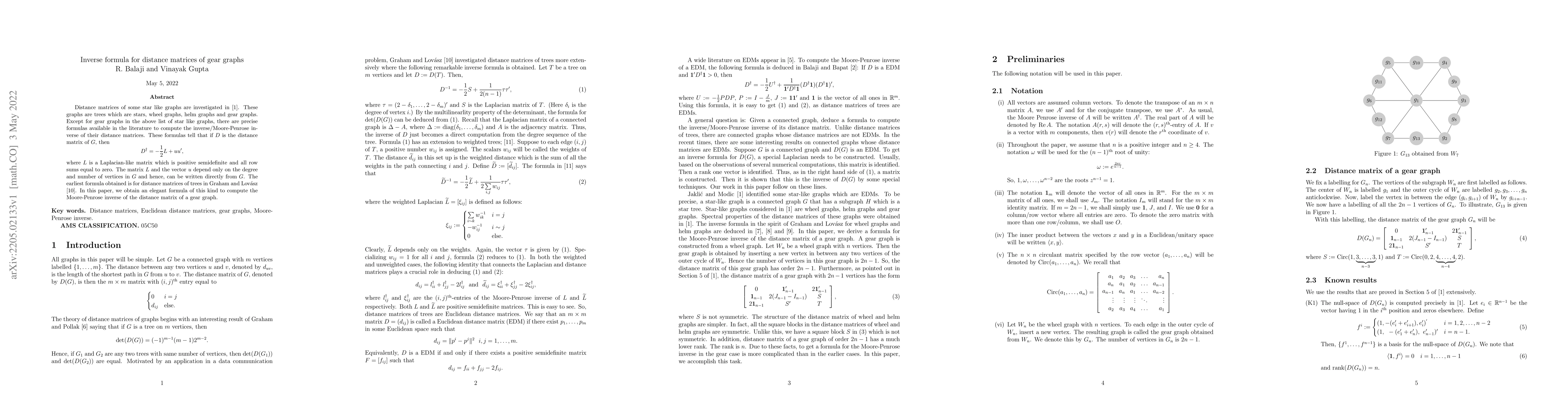 Thumbnail for Inverse formula for distance matrices of gear graphs
