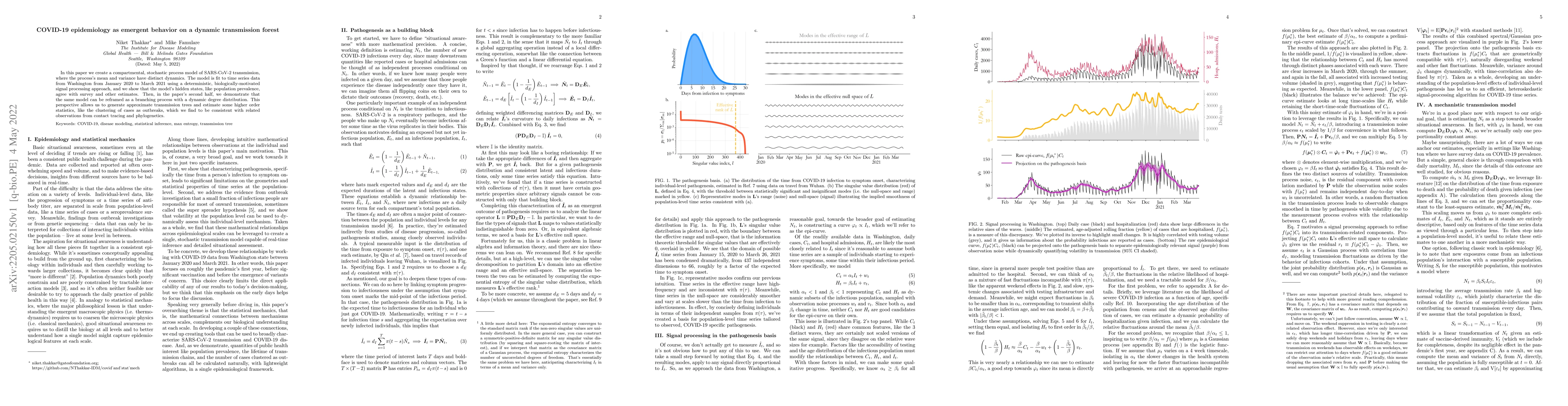 Thumbnail for COVID-19 epidemiology as emergent behavior on a dynamic transmission
  forest