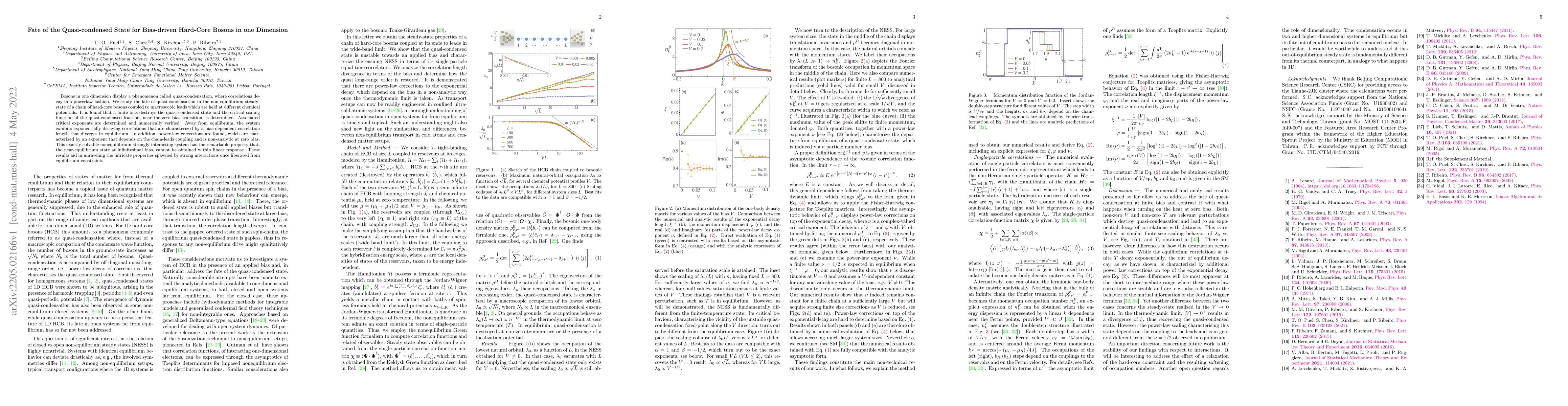 Thumbnail for Fate of the Quasi-condensed State for Bias-driven Hard-Core Bosons in
  one Dimension