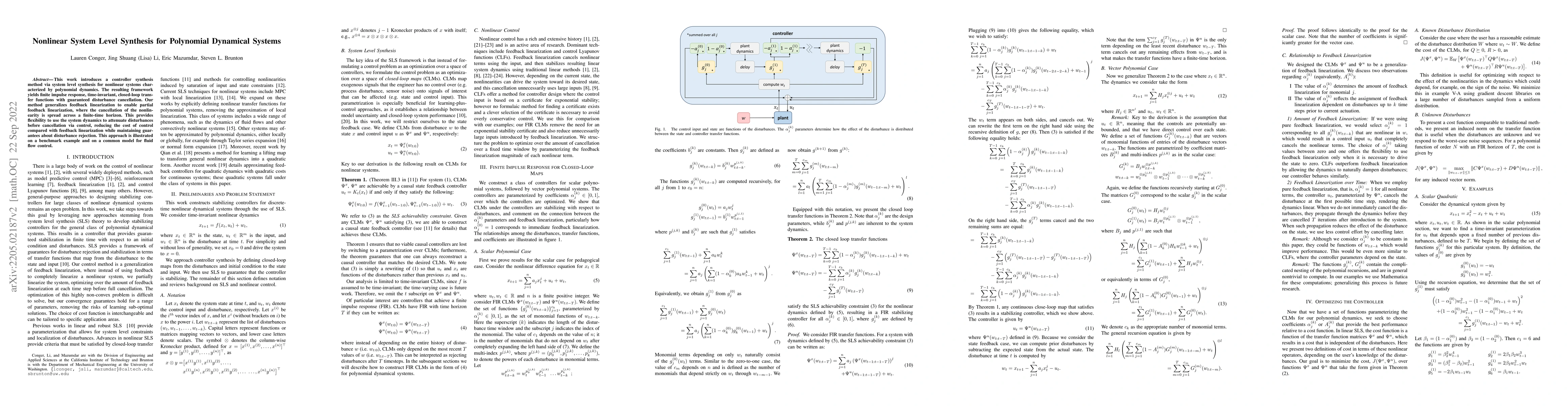 Thumbnail for Nonlinear System Level Synthesis for Polynomial Dynamical Systems