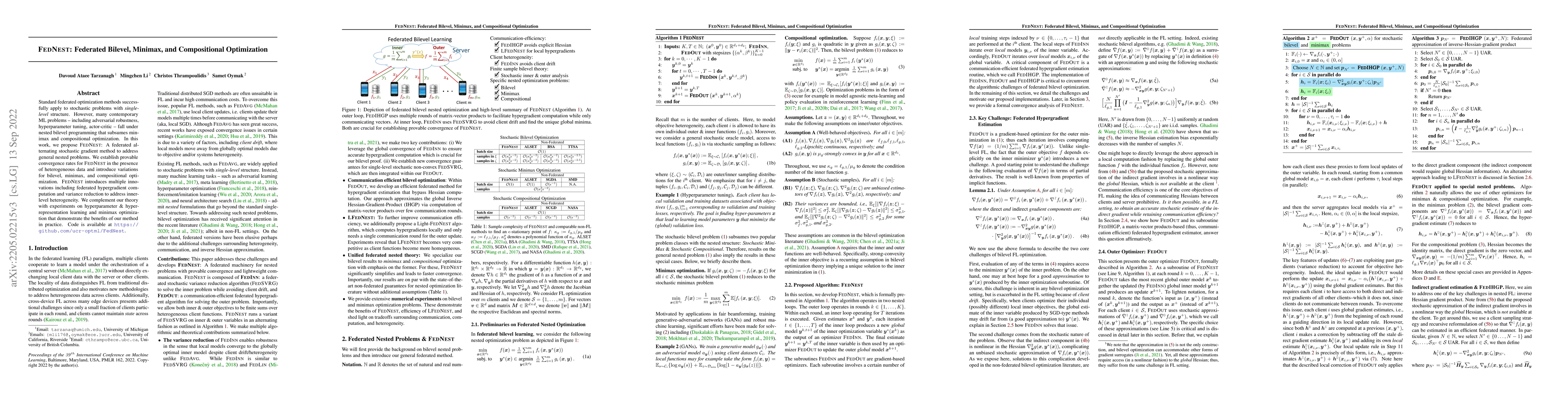 Thumbnail for FedNest: Federated Bilevel, Minimax, and Compositional Optimization