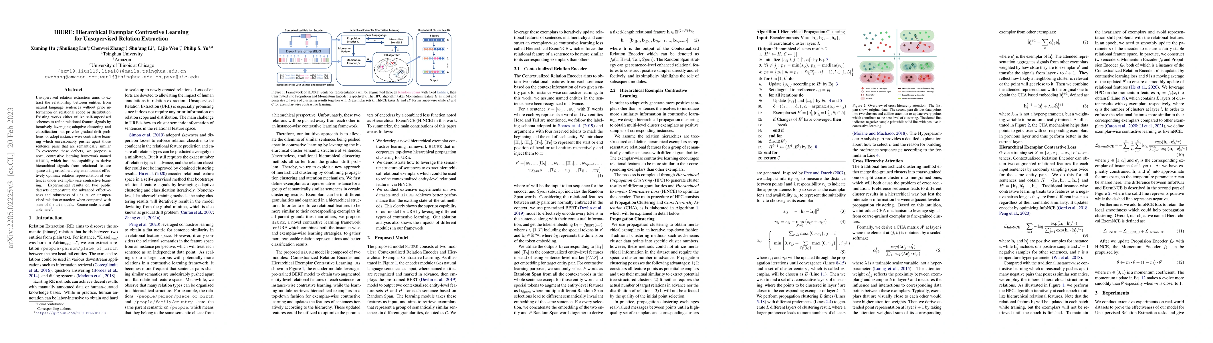 Thumbnail for HiURE: Hierarchical Exemplar Contrastive Learning for Unsupervised
  Relation Extraction