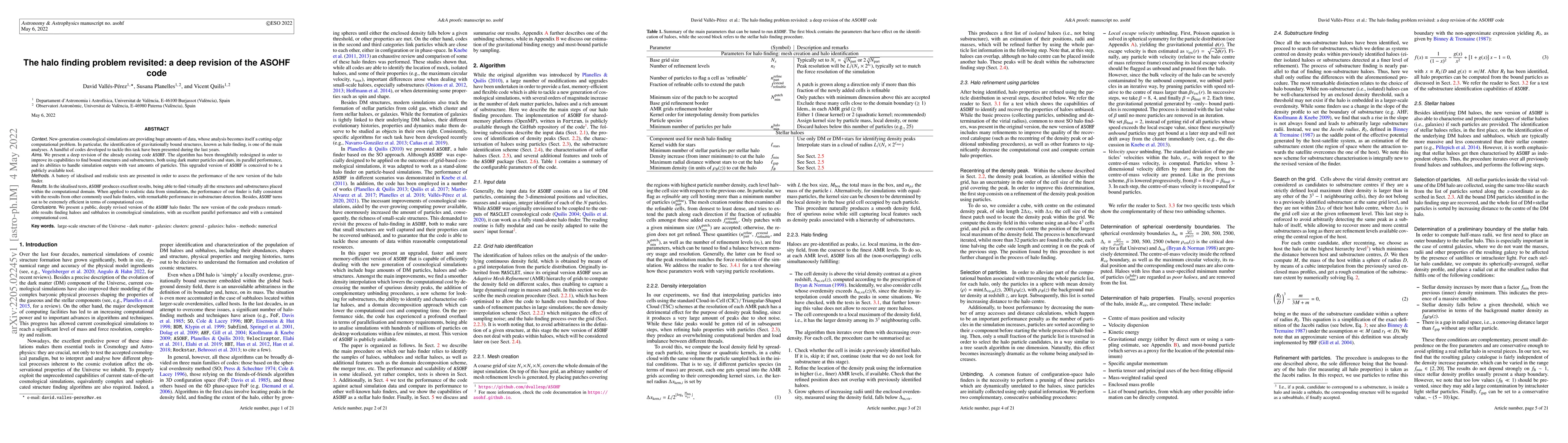 Thumbnail for The halo finding problem revisited: a deep revision of the ASOHF code