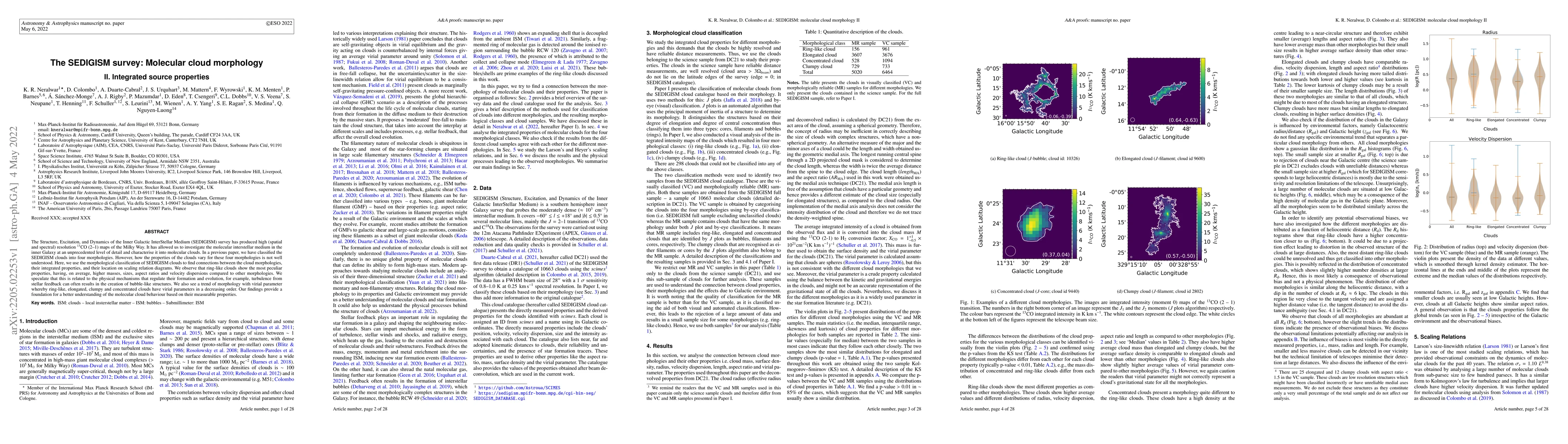 Thumbnail for The SEDIGISM survey: Molecular cloud morphology. II. Integrated source
  properties