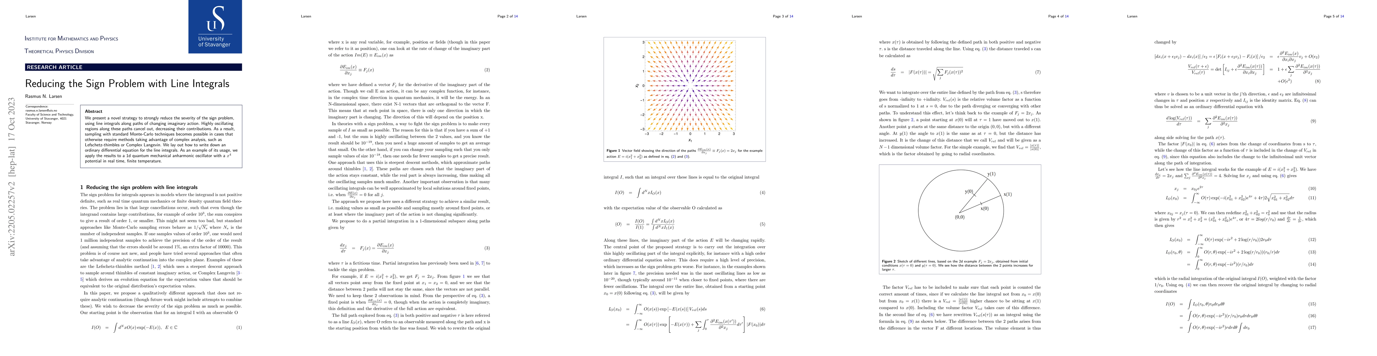 Thumbnail for Reducing the Sign Problem with Line Integrals