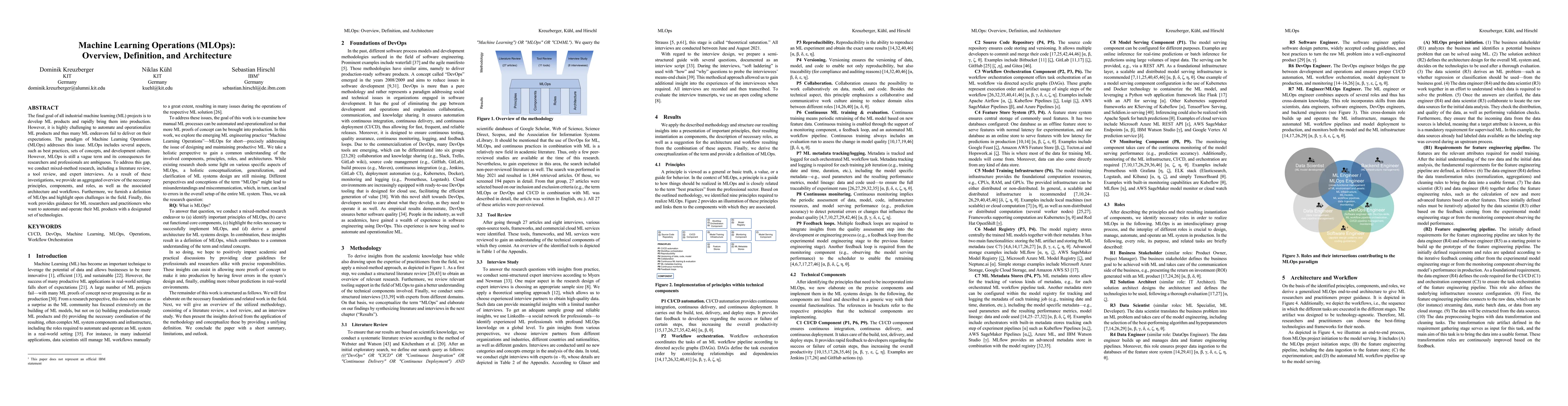 Thumbnail for Machine Learning Operations (MLOps): Overview, Definition, and
  Architecture