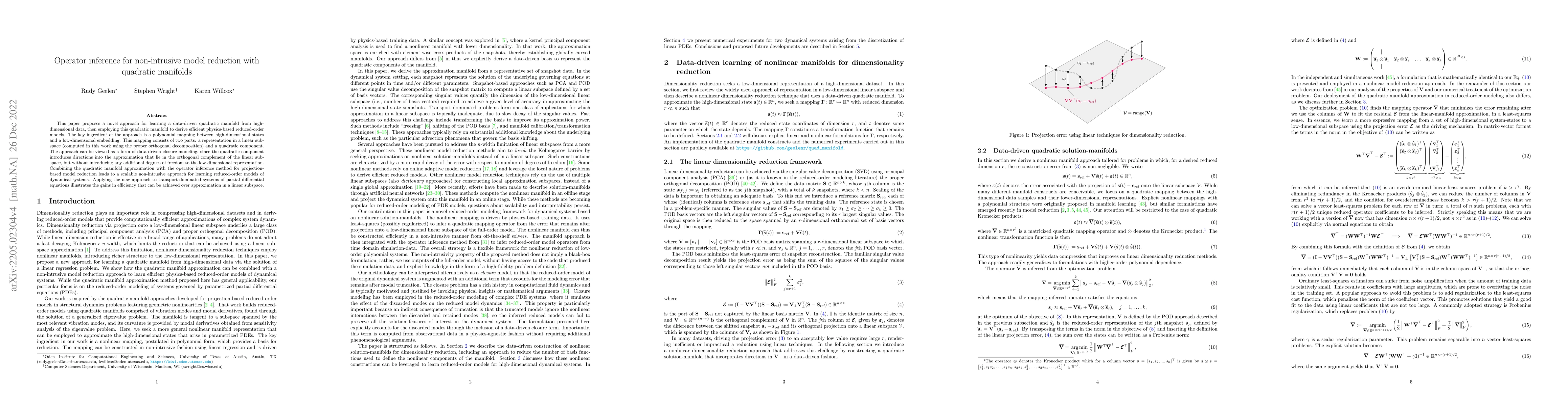 Thumbnail for Operator inference for non-intrusive model reduction with quadratic
  manifolds