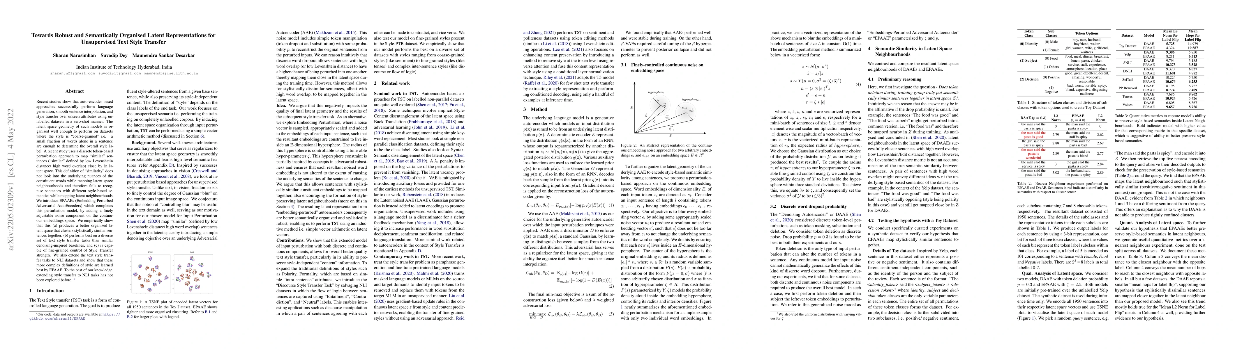 Thumbnail for Towards Robust and Semantically Organised Latent Representations for
  Unsupervised Text Style Transfer