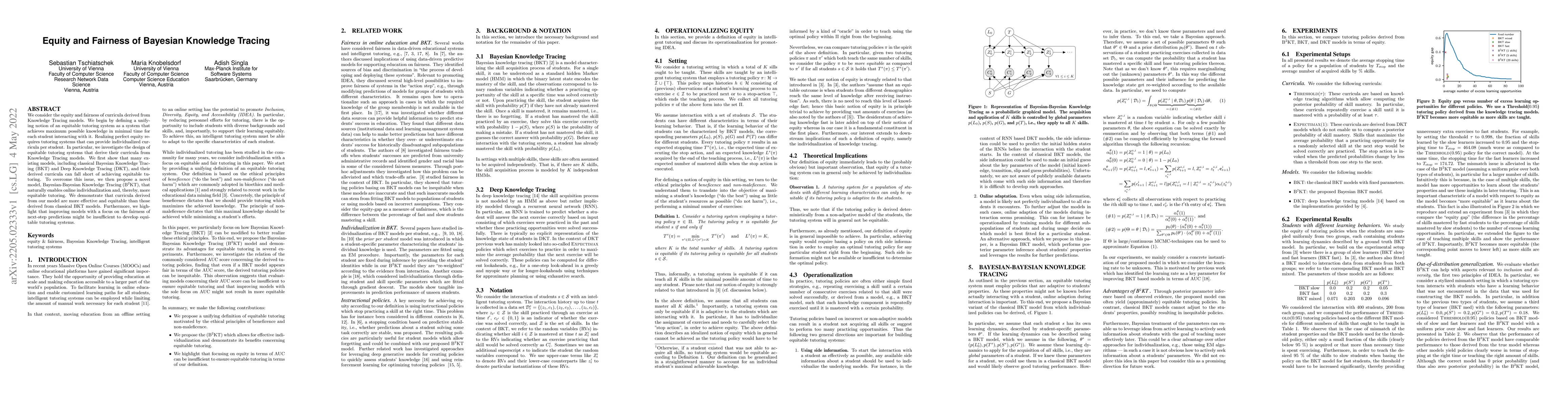 Thumbnail for Equity and Fairness of Bayesian Knowledge Tracing