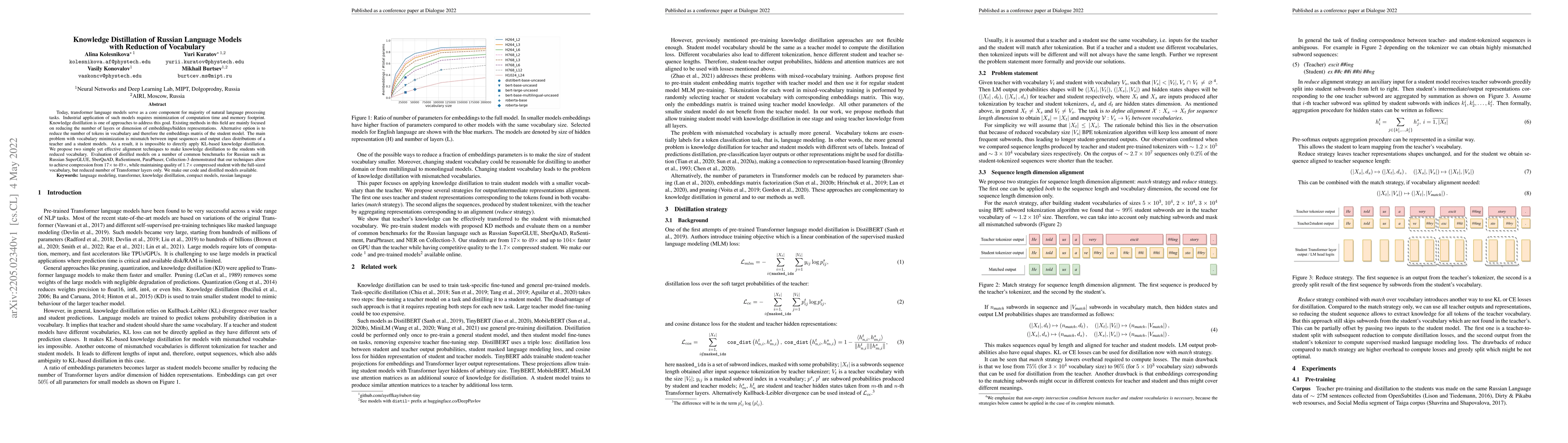 Thumbnail for Knowledge Distillation of Russian Language Models with Reduction of
  Vocabulary