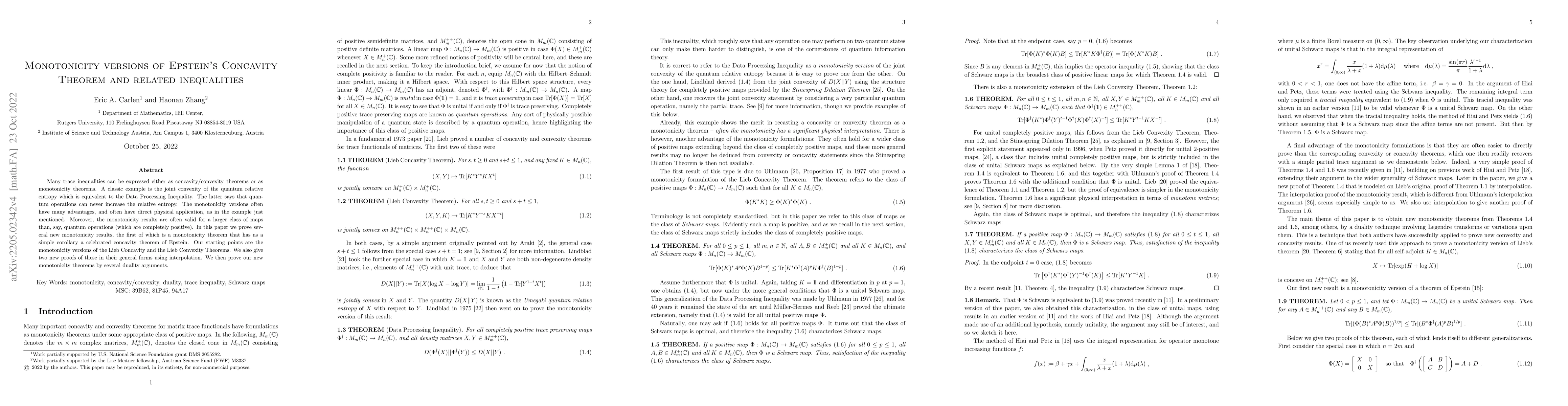 Thumbnail for Monotonicity versions of Epstein's Concavity Theorem and related
  inequalities