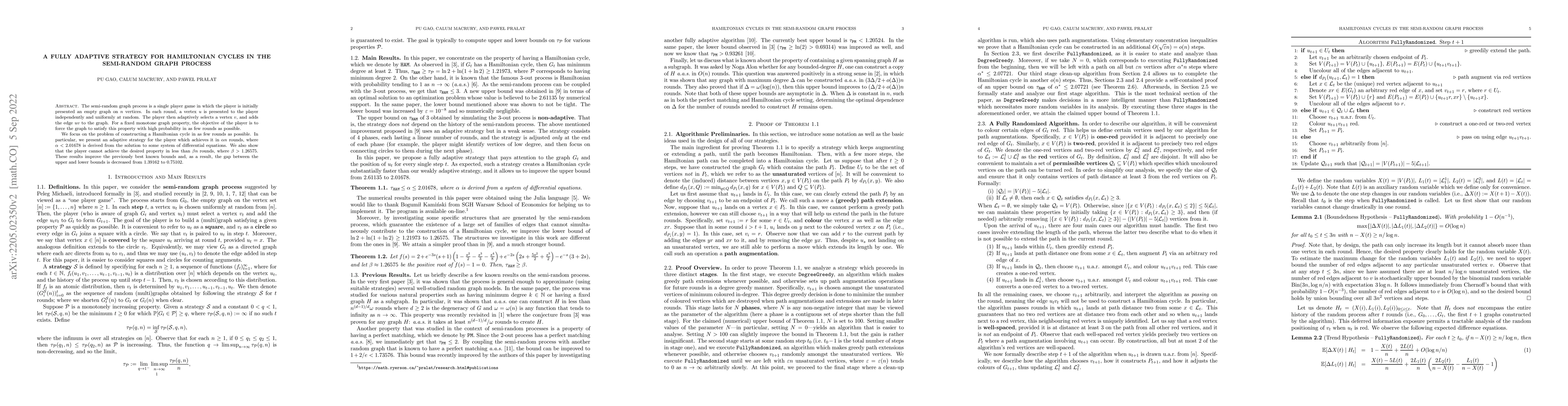 Thumbnail for A Fully Adaptive Strategy for Hamiltonian Cycles in the Semi-Random
  Graph Process