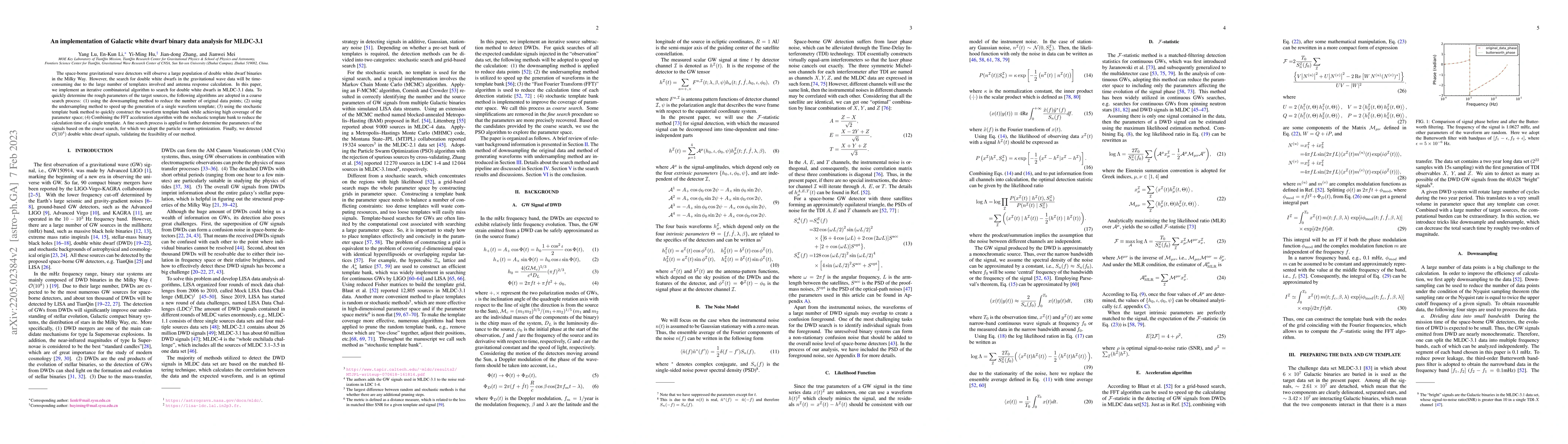 Thumbnail for An implementation of Galactic white dwarf binary data analysis for
  MLDC-3.1
