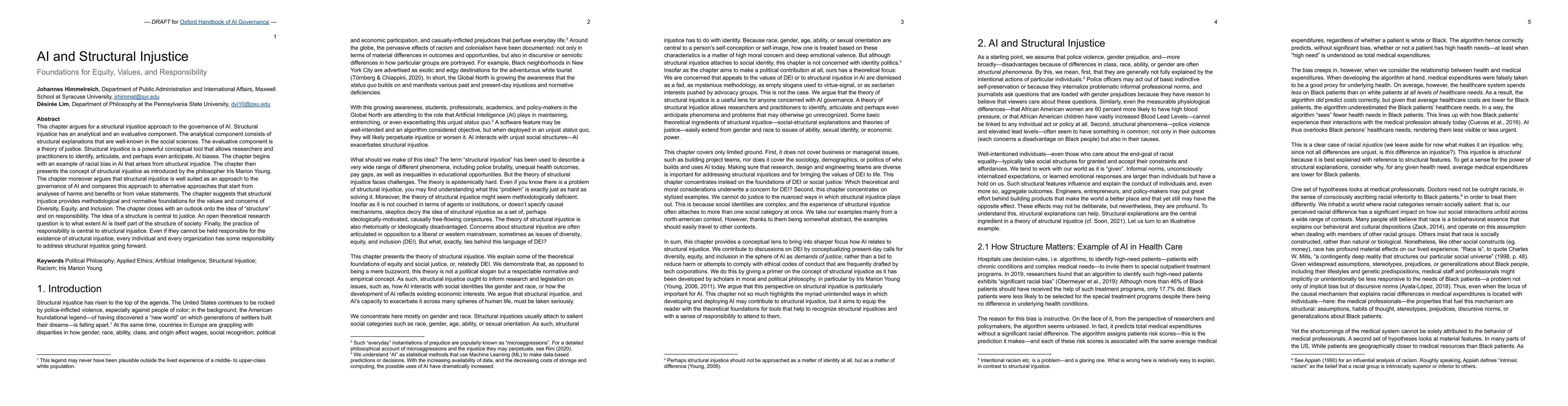 Thumbnail for Artificial Intelligence and Structural Injustice: Foundations for
  Equity, Values, and Responsibility