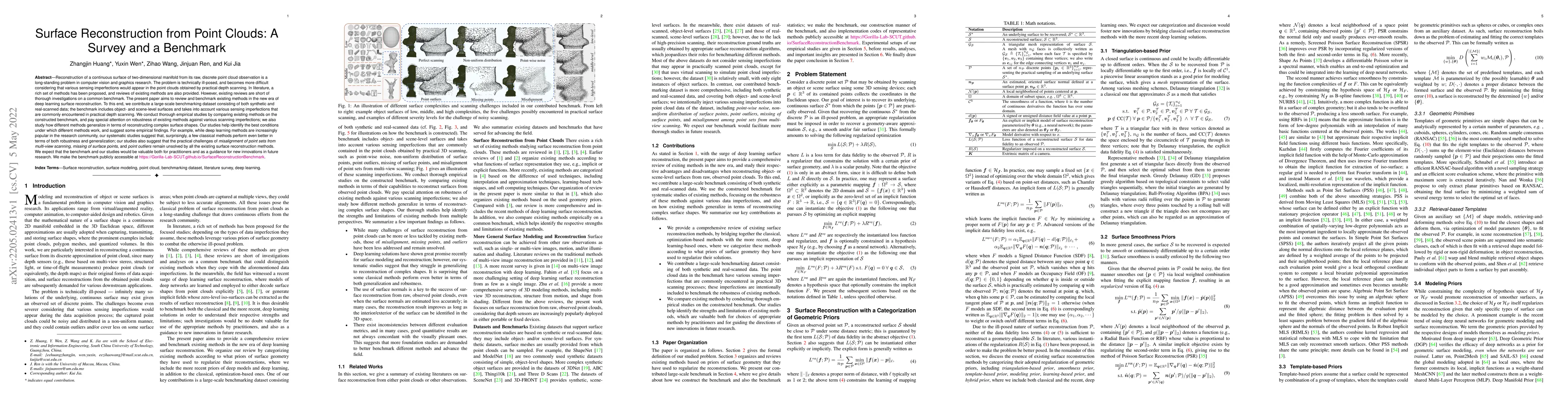 Thumbnail for Surface Reconstruction from Point Clouds: A Survey and a Benchmark