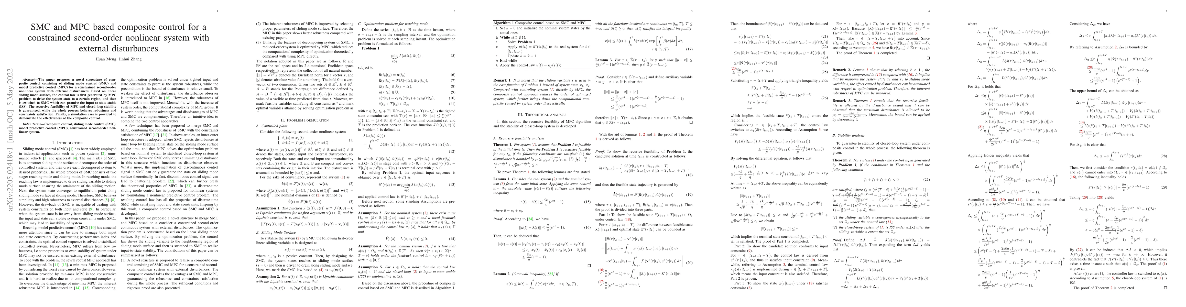 Thumbnail for Quasi-SMC based on MPC for a constrained continuous-time nonlinear
  system with external disturbances