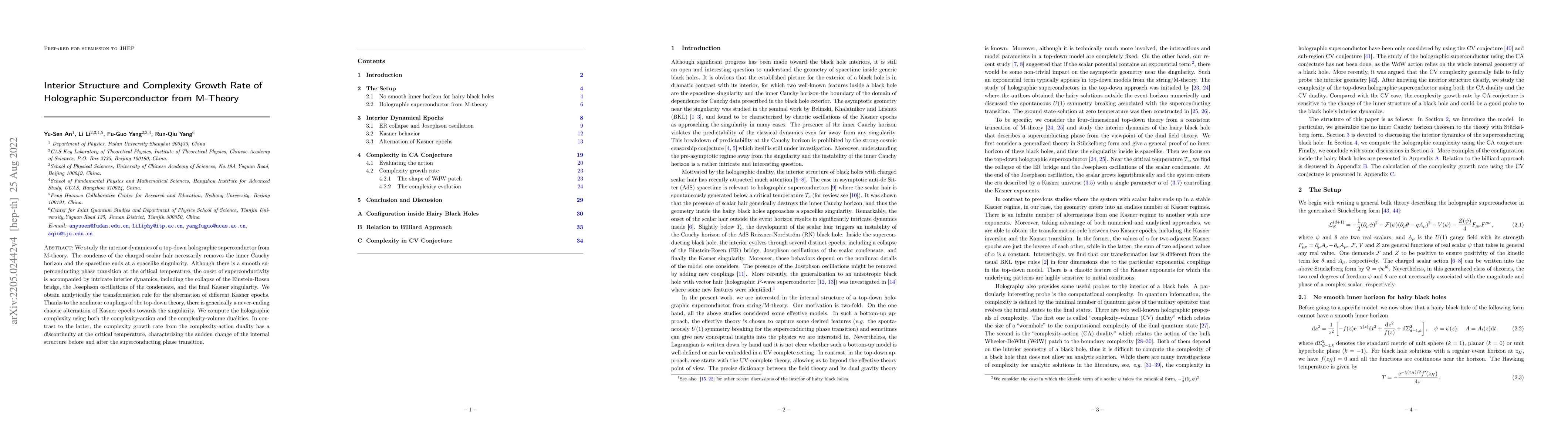 Thumbnail for Interior Structure and Complexity Growth Rate of Holographic
  Superconductor from M-Theory