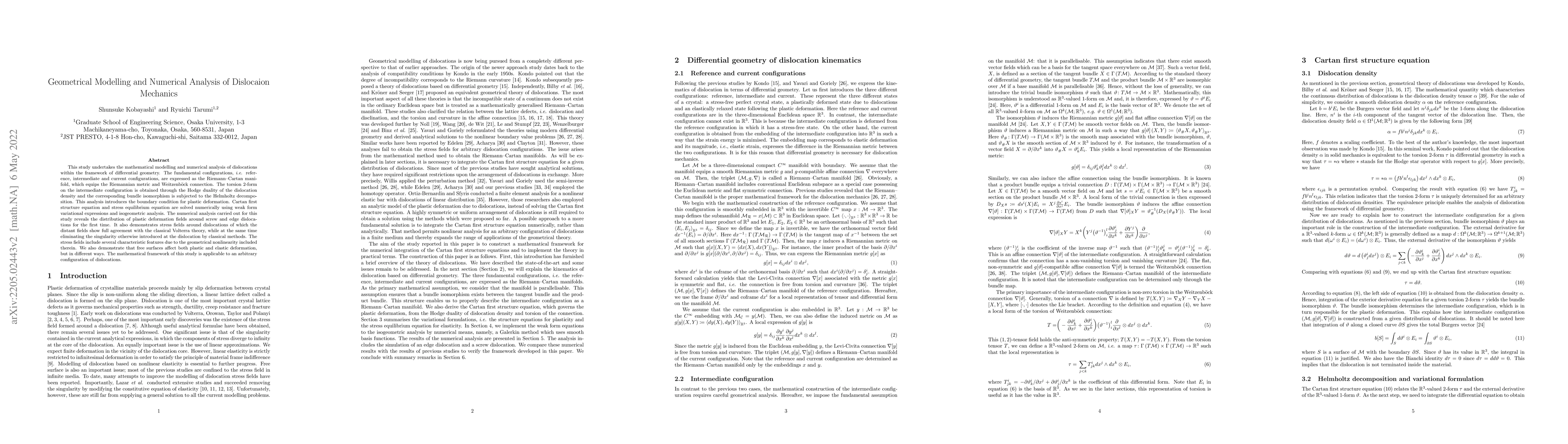 Thumbnail for Geometrical Modelling and Numerical Analysis of Dislocaion Mechanics