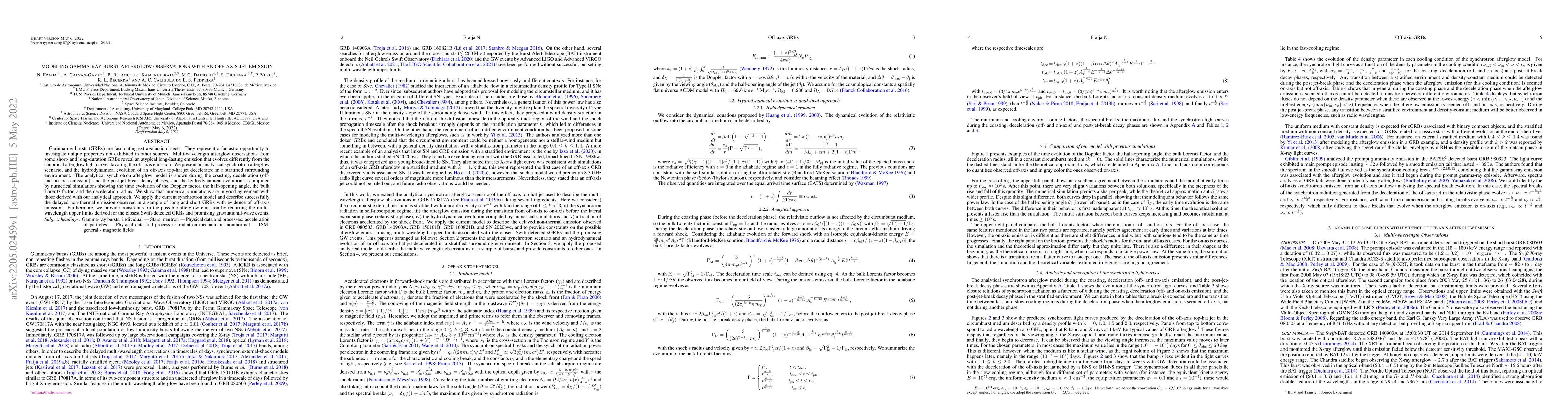 Thumbnail for Modeling Gamma-ray burst Afterglow observations with an Off-axis Jet
  emission