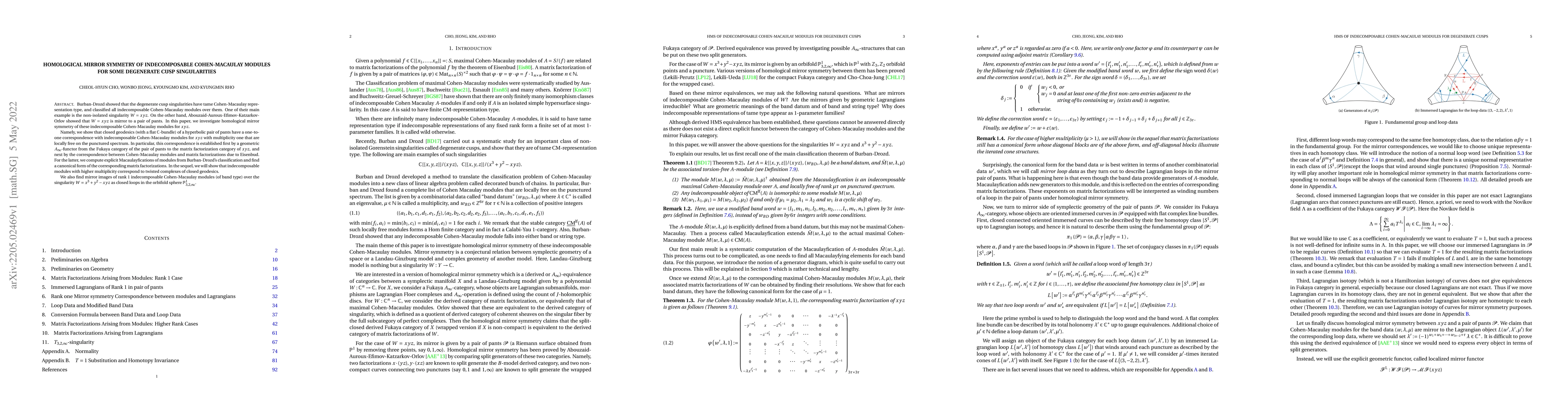 Thumbnail for Homological mirror symmetry of indecomposable Cohen-Macaulay modules for
  some degenerate cusp singularities
