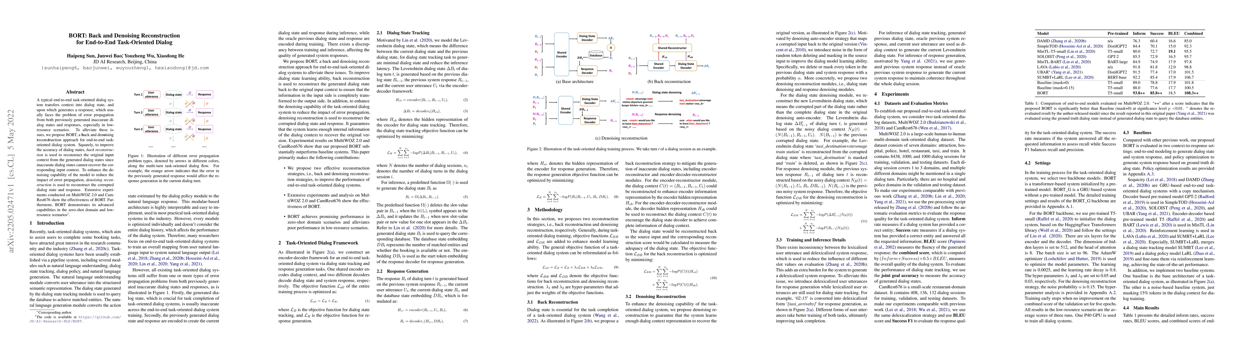 Thumbnail for BORT: Back and Denoising Reconstruction for End-to-End Task-Oriented
  Dialog