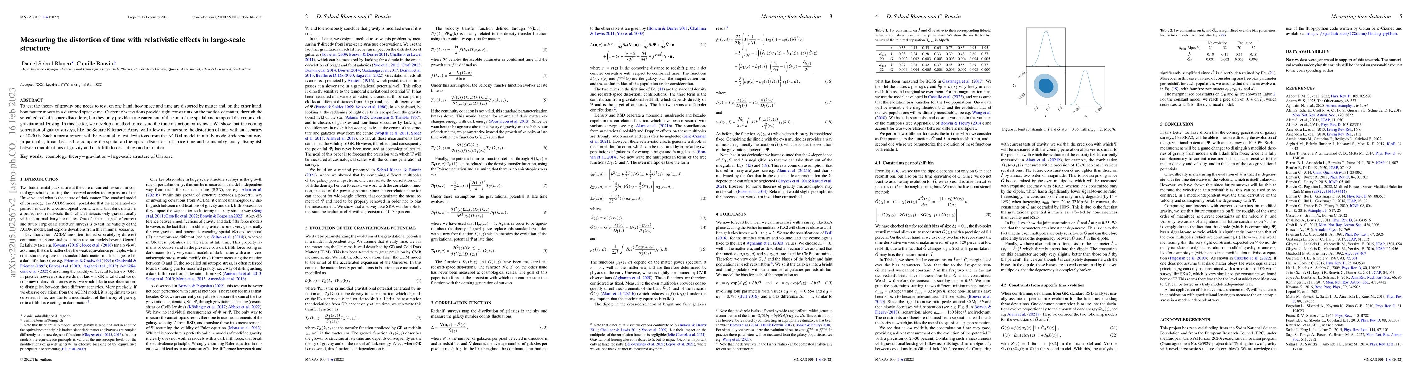 Thumbnail for Measuring the distortion of time with relativistic effects in
  large-scale structure