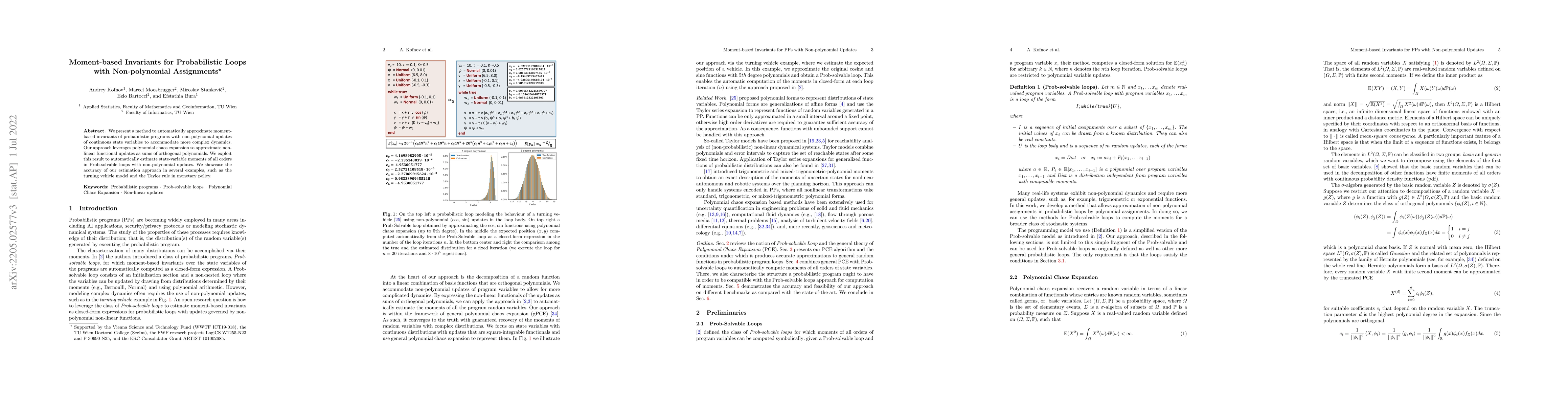 Thumbnail for Moment-based Invariants for Probabilistic Loops with Non-polynomial
  Assignments