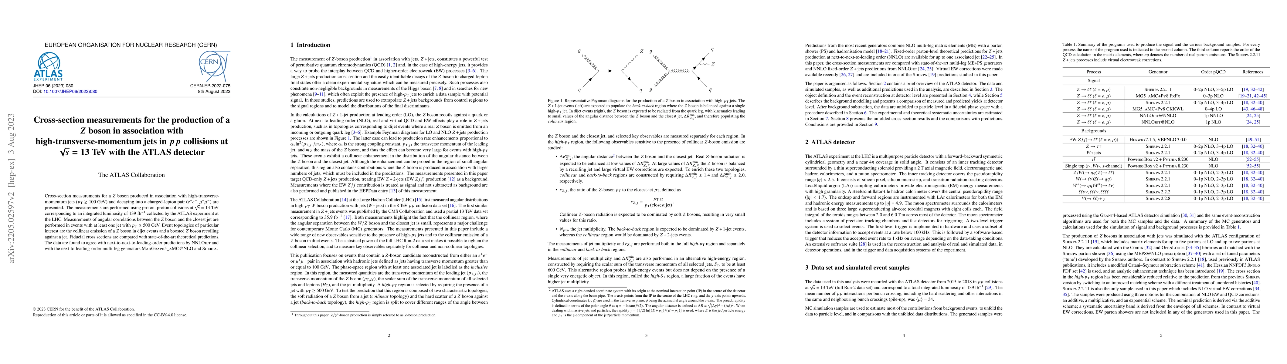 Thumbnail for Cross-section measurements for the production of a $Z$ boson in
  association with high-transverse-momentum jets in $pp$ collisions at
  $\sqrt{s} = 13$ TeV with the ATLAS detector