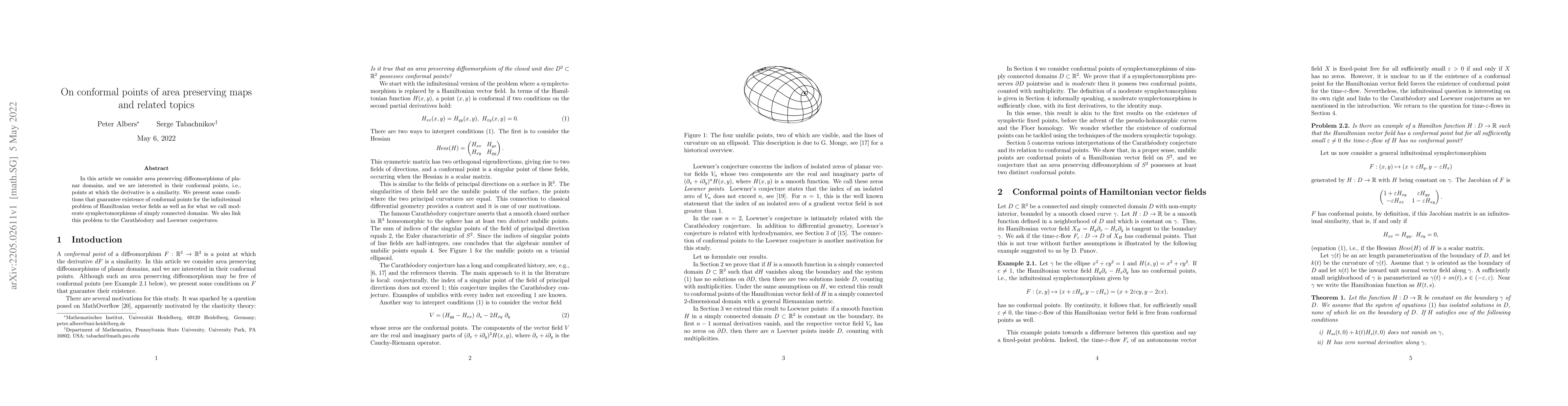 Thumbnail for On conformal points of area preserving maps and related topics