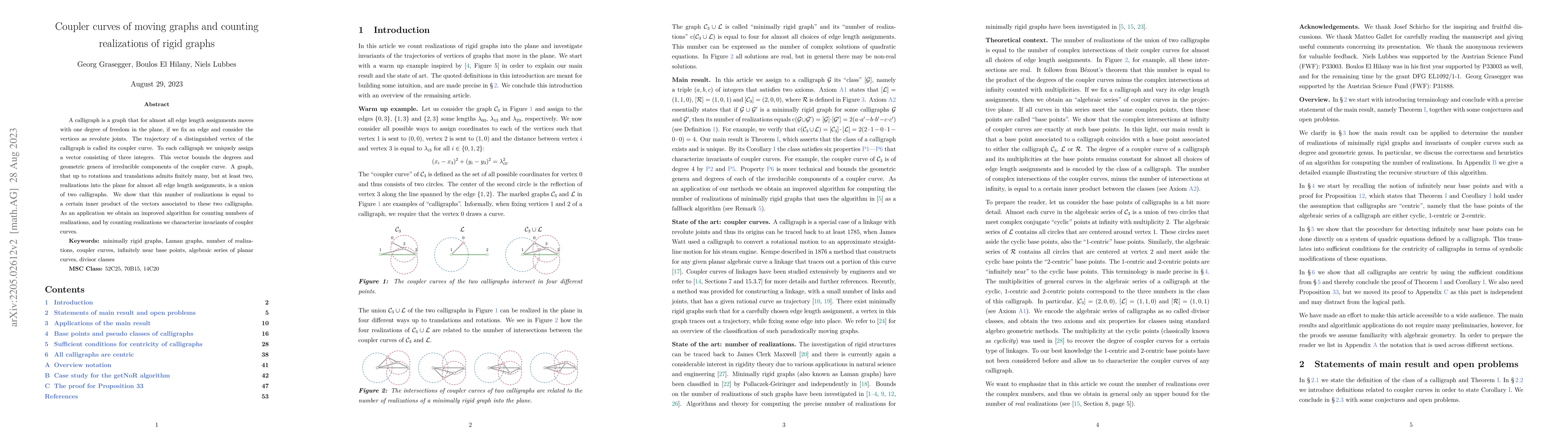 Thumbnail for Coupler curves of moving graphs and counting realizations of rigid
  graphs